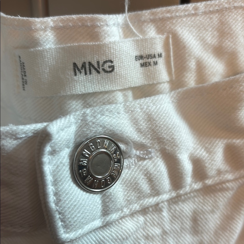 Mango White Midi Denim Skirt sz M - Picture 2 of 4